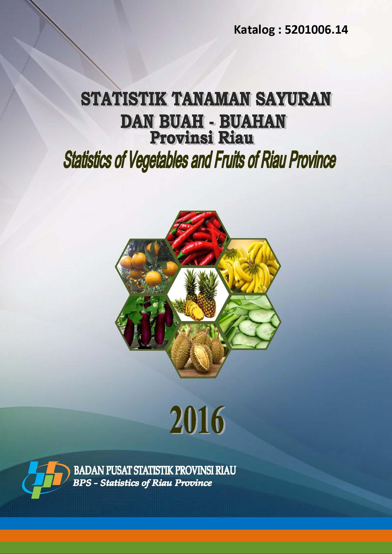 Statistik Tanaman Sayuran dan Buah-Buahan Provinsi Riau 2016